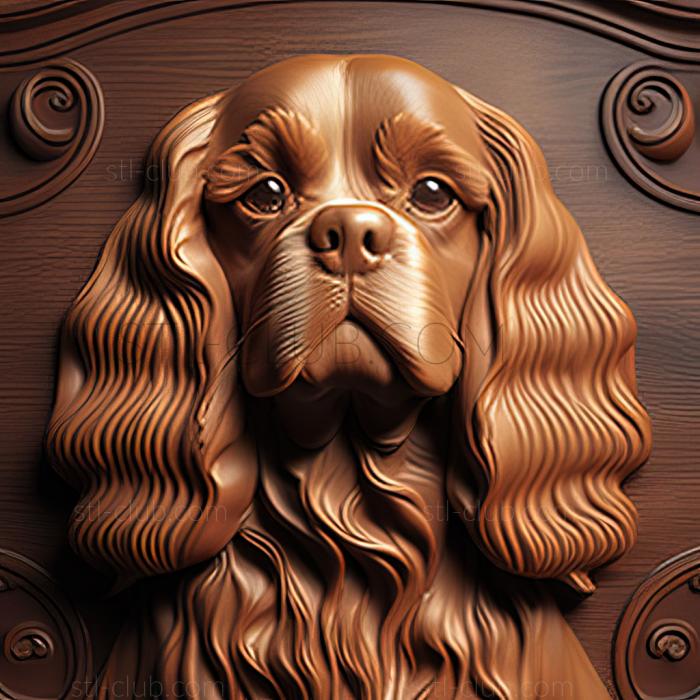 3D model st King Charles Spaniel dog (STL)